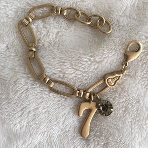 Anthropologie lucky number 7 charm bracelet